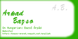 arpad bazso business card