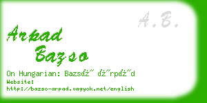 arpad bazso business card